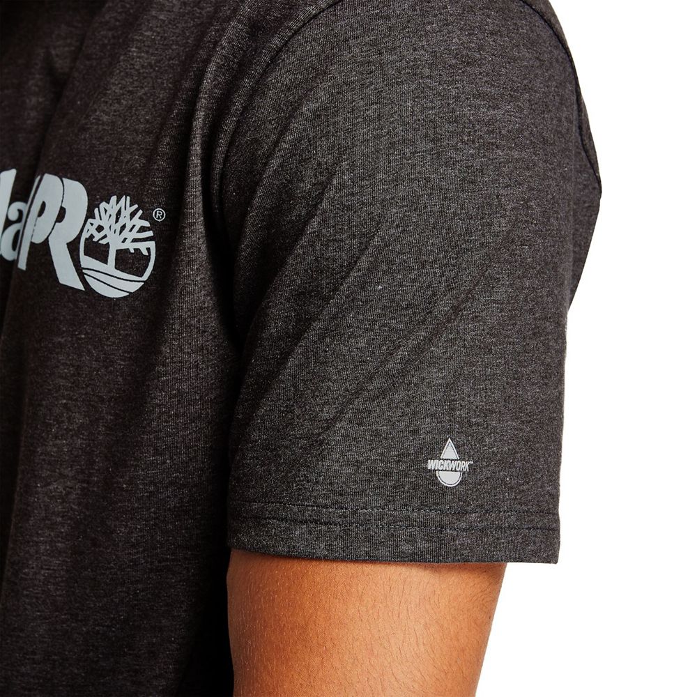 Camisetas Masculino - Timberland Pro® Big & Tall Base Plate Short-Sleeve - TKPZO1725 - Cinzentas Esc